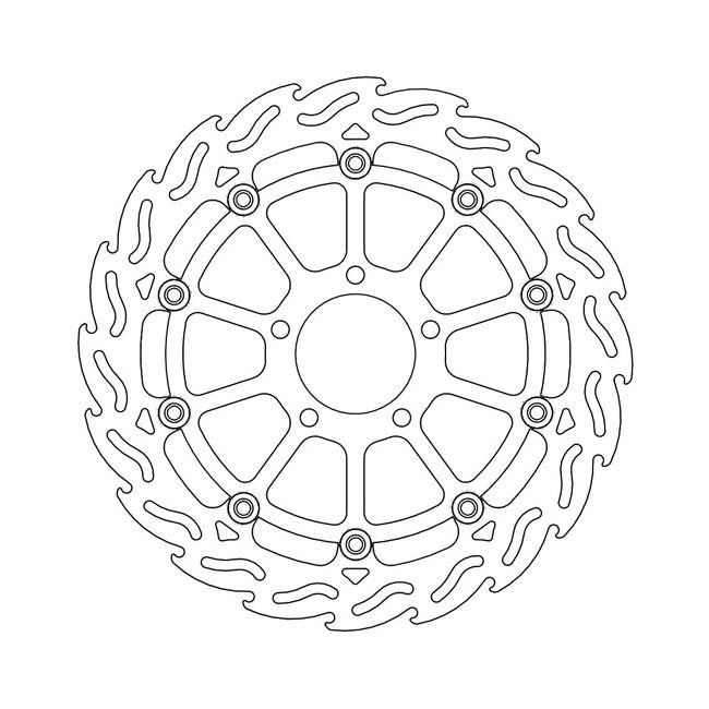 Flame Series Floating Brake Rotor TUV Approved For Front Left: Suzuki: 02-07 GSX 1400