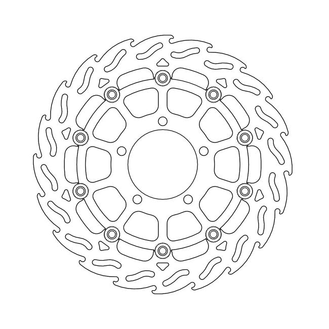 Flame Series Floating Brake Rotor TUV Approved For Front Left: Kawasaki: 06-16 ER-6F 650 Non-ABS