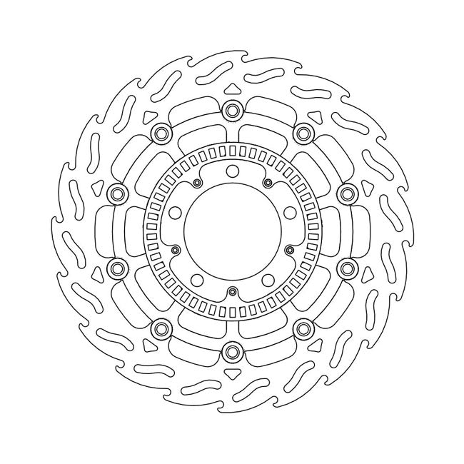 Flame Series Floating Brake Rotor TUV Approved For Front Left: Kawasaki: 06-17 ER-6F 650 ABS