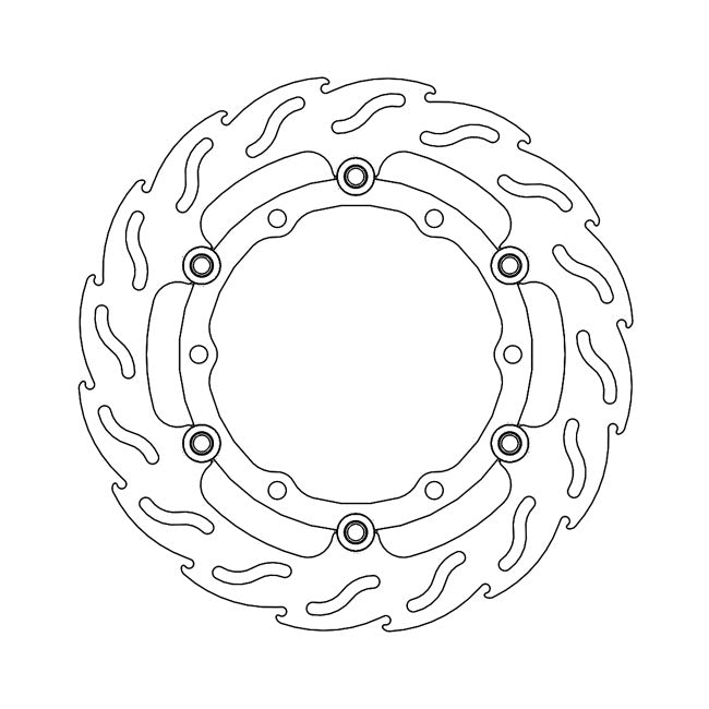 Flame Series Floating Brake Rotor TUV Approved For Front Left: Yamaha: 08-11 XP T-Max 500 XPA ABS