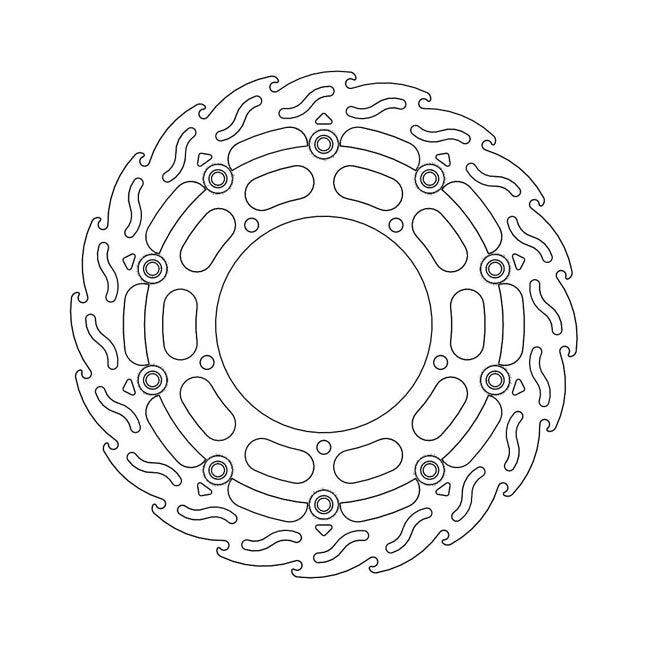 Flame Series Floating Brake Rotor TUV Approved For Front Left: Yamaha: 09-14 YZF R1 1000