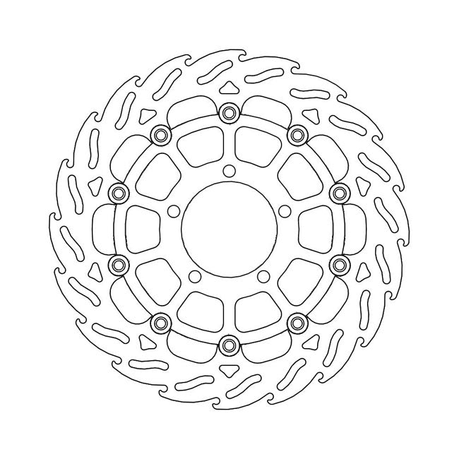 Flame Series Floating Brake Rotor TUV Approved For Front Left: Triumph: 13-17 Daytona 675 R