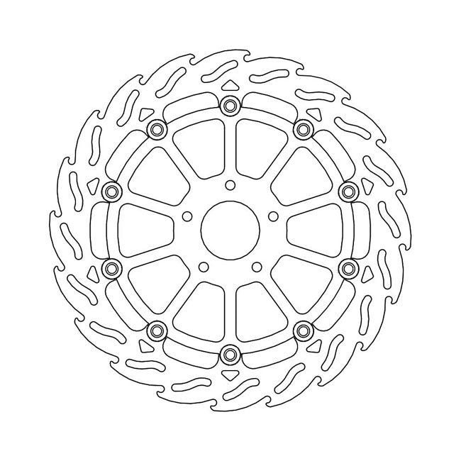 Flame Series Floating Brake Rotor TUV Approved For Front Left: KTM: 13-19 690 Duke ABS