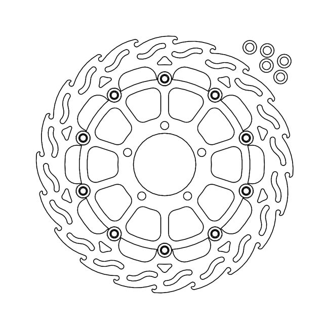 Flame Series Floating Brake Rotor TUV Approved For Front Left: Kawasaki: 16-22 ZX-10R Ninja 1000 ABS