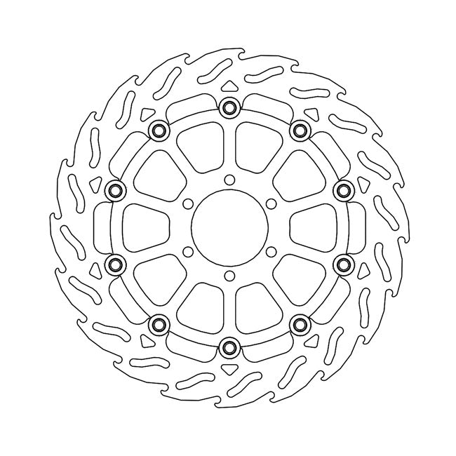 Flame Series Floating Brake Rotor TUV Approved For Front Left: Ducati: 06 Monster 620 All models