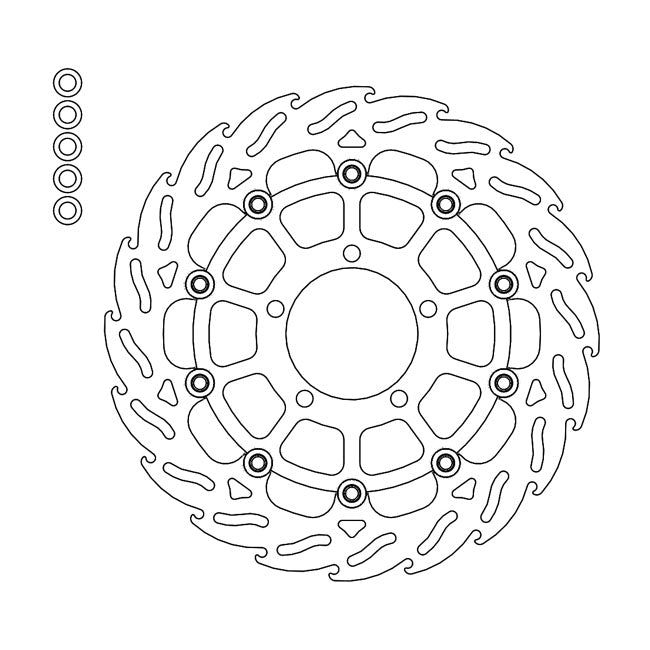 Flame Series Floating Brake Rotor TUV Approved For Front Left: Triumph: 09-13 Bonneville 865 SE VIN