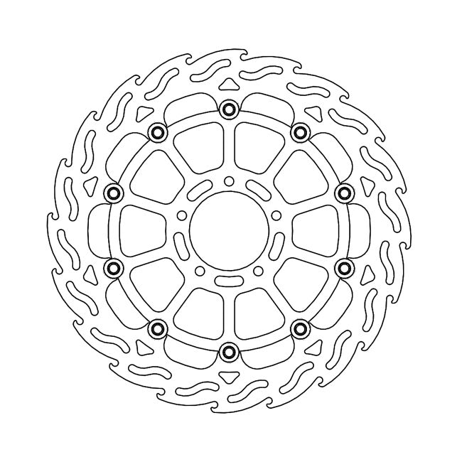 Flame Series Floating Brake Rotor TUV Approved For Front Left: Ducati: 17-20 Scrambler 800 Cafe Racer