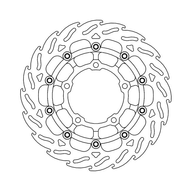 Flame Series Floating Brake Rotor TUV Approved For Front Left: Honda: 19-22 CB 650 R