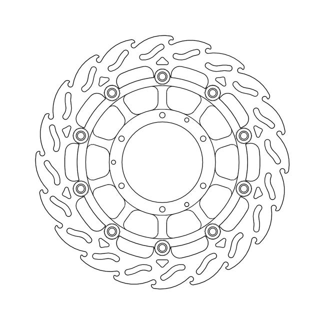 Flame Series Floating Brake Rotor TUV Approved For Front Left: Honda: 02-06 CB 900 Hornet