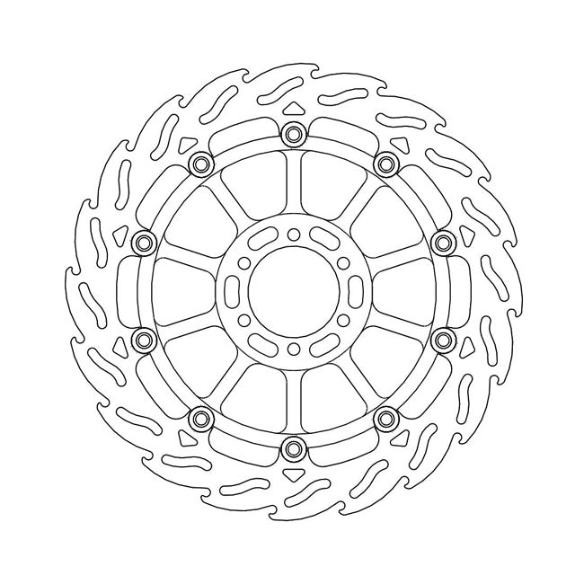 Flame Series Floating Brake Rotor TUV Approved For Front Left: Aprilia: 14-17 Caponord 1200