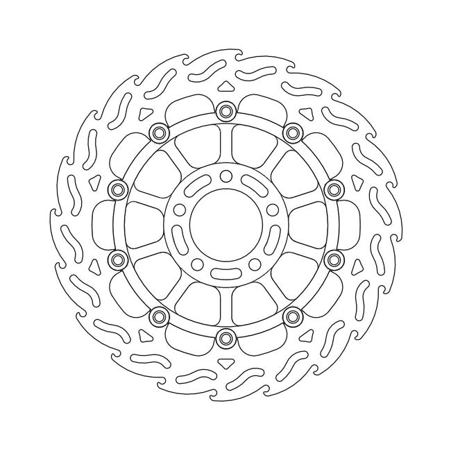Flame Series Floating Brake Rotor TUV Approved For Front Left: Suzuki: 89-90 GSX-R 750 Limited Edition