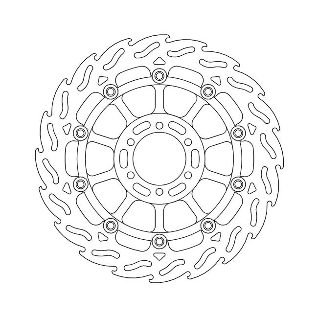 Flame Series Floating Brake Rotor TUV Approved For Front Left: Ducati: 90-91 PASO 907 I.E.