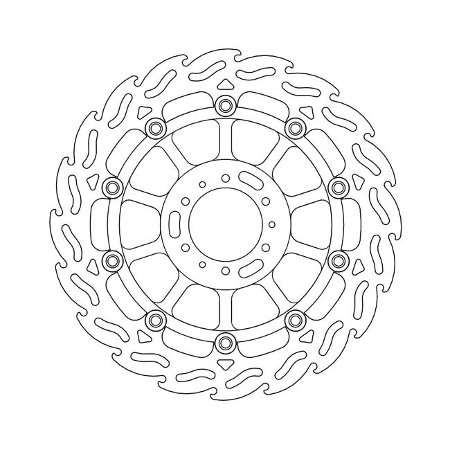 Flame Series Floating Brake Rotor TUV Approved For Front Left: Honda: 99-00 CBR 600 F Non-ABS