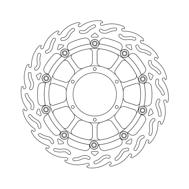 Flame Series Floating Brake Rotor TUV Approved For Front Left: Honda: 06-07 CBR 1000 RR Fireblade Non-ABS