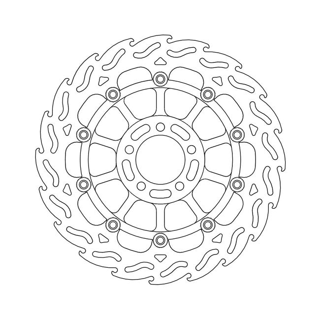 Flame Series Floating Brake Rotor TUV Approved For Front Left: Kawasaki: 97-00 ZRX 1100