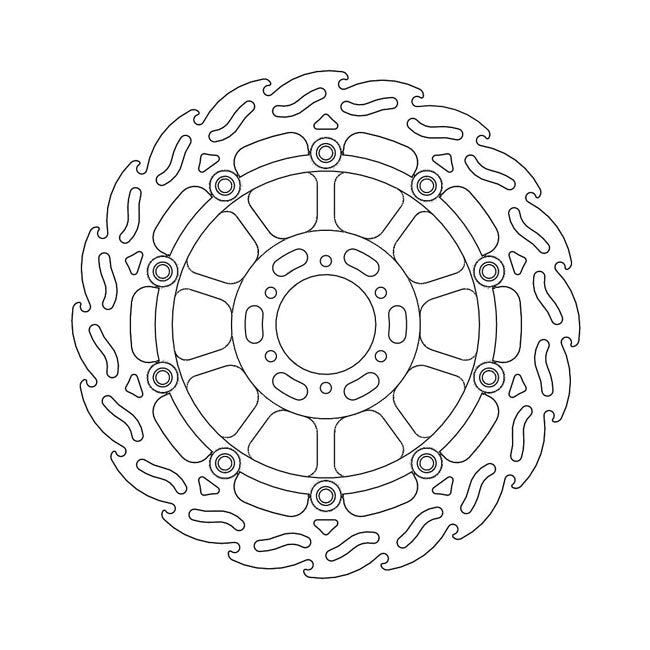 Flame Series Floating Brake Rotor TUV Approved For Front Left: Honda: 98-06 CB 600 F, Hornet Non-ABS