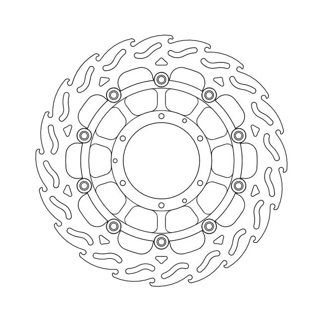 Flame Series Floating Brake Rotor TUV Approved For Front Left: Honda: 08-16 CB 1000 R Non-ABS