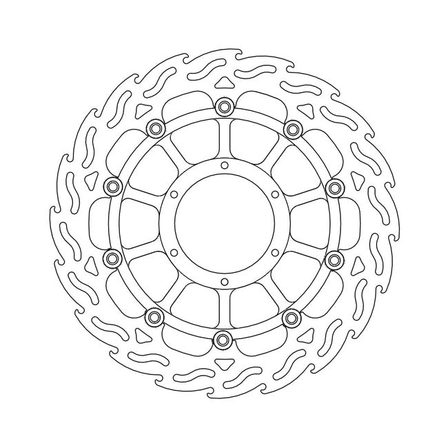 Flame Series Floating Brake Rotor TUV Approved For Front Left: Honda: 00-03 CBR 900 RR Fireblade