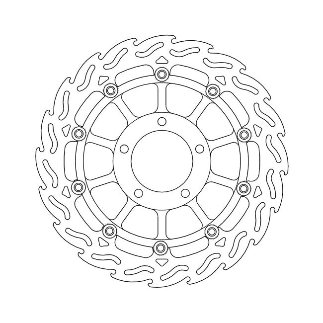 Flame Series Floating Brake Rotor TUV Approved For Front Left: Triumph: 01-06 Daytona 955 i From VIN132513