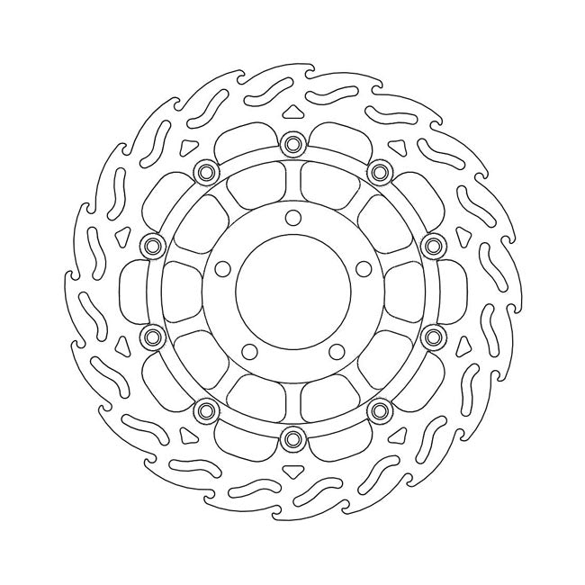 Flame Series Floating Brake Rotor TUV Approved For Front Left: Triumph: 01-03 Baby Speed 600