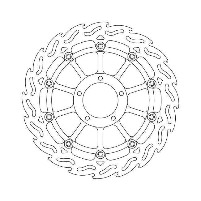 Flame Series Floating Brake Rotor TUV Approved For Front Left: Ducati: 07-08 Monster 998 S4R