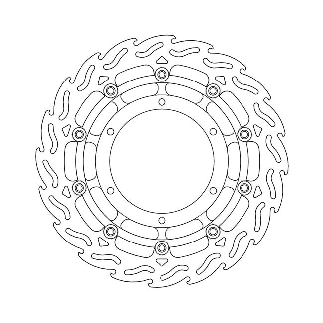 Flame Series Floating Brake Rotor TUV Approved For Front Left: Yamaha: 04-16 XT 660 X