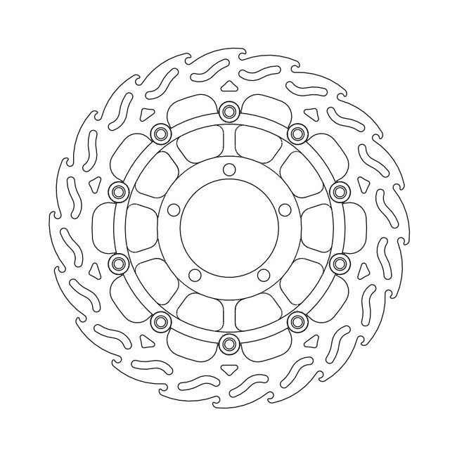 Flame Series Floating Brake Rotor TUV Approved For Front Left: Triumph: 11-12 Daytona 675 R