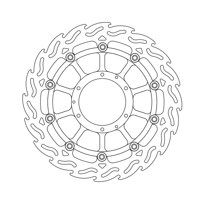 Flame Series Floating Brake Rotor TUV Approved For Front Left: Honda: 09-16 CBR 1000 RR Fireblade ABS