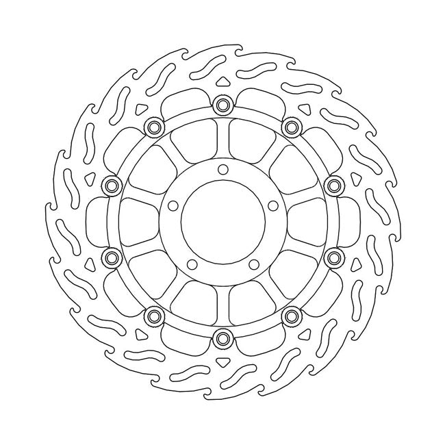 Flame Series Floating Brake Rotor TUV Approved For Front Left: Ducati: 10-13 Hypermotard 796