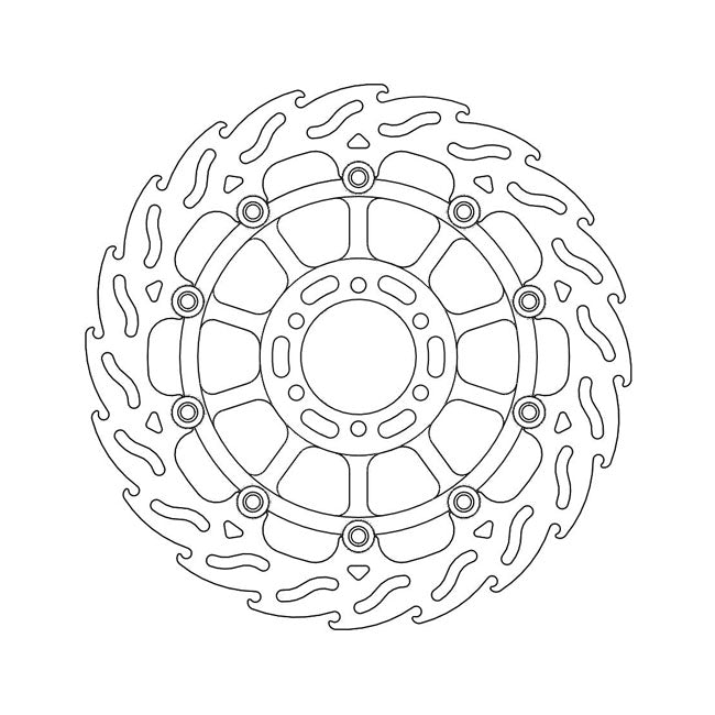 Flame Series Floating Brake Rotor TUV Approved For Front Left: KTM: 05-07 950 Supermoto