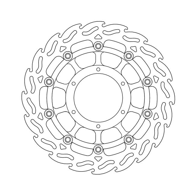 Flame Series Floating Brake Rotor TUV Approved For Front Left: Honda: 98-99 CB 600 F, Hornet Japan