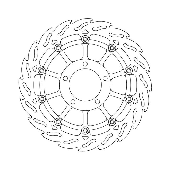 Flame Series Floating Brake Rotor TUV Approved For Front Left: Triumph: 05-07 Speed Triple 1050