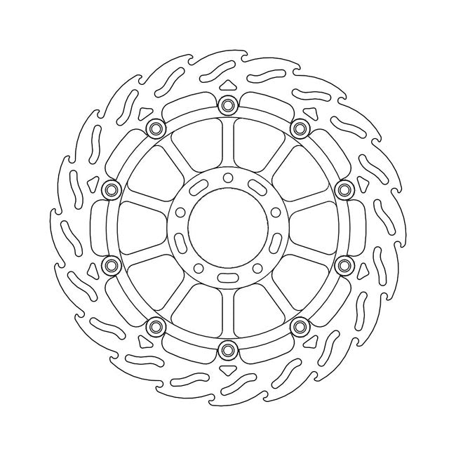 Flame Series Floating Brake Rotor TUV Approved For Front Left: Ducati: 22 DesertX 950