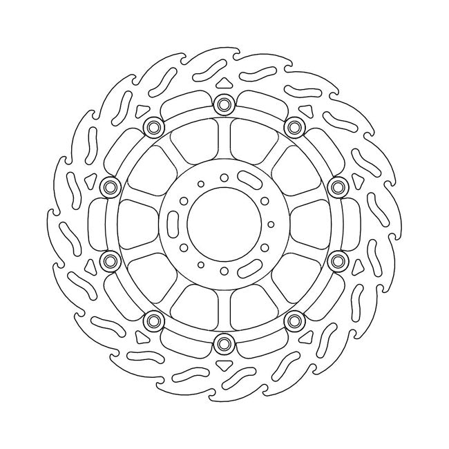 Flame Series Floating Brake Rotor TUV Approved For Front Left: Honda: 14-16 CB 1100 EX Spoked Wheels