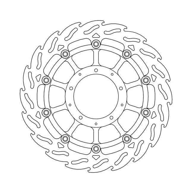 Flame Series Floating Brake Rotor TUV Approved For Front Left: Honda: 10-17 VFR 1200 F DCT