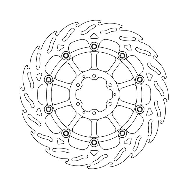 Flame Series Floating Brake Rotor TUV Approved For Front Left: Honda: 18-20 CRF 1000 L Africa Twin Adventure Sports