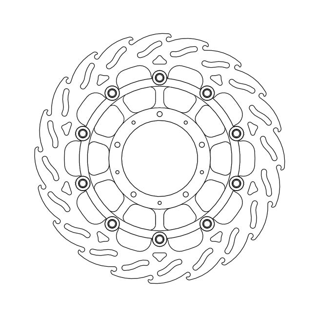 Flame Series Floating Brake Rotor TUV Approved For Front Left: Honda: 19 VFR 800 F Plus ABS