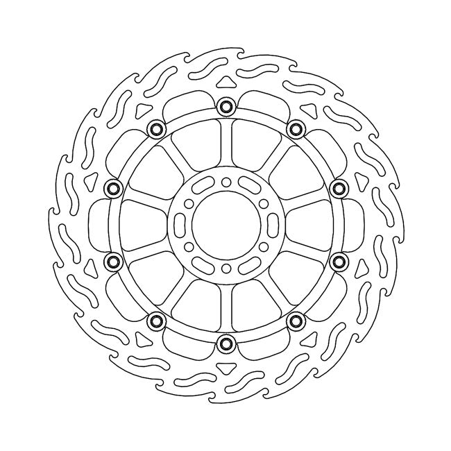 Flame Series Floating Brake Rotor TUV Approved For Front Left: Aprilia: 17-18 RSV 4 1000 RF