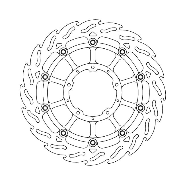 Flame Series Floating Brake Rotor TUV Approved For Front Left: Honda: 17-19 CBR 1000 RR Fireblade ABS