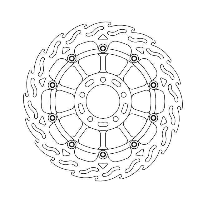 Flame Series Floating Brake Rotor TUV Approved For Front Left: Kawasaki: 17-22 ZX-10RR Ninja 1000