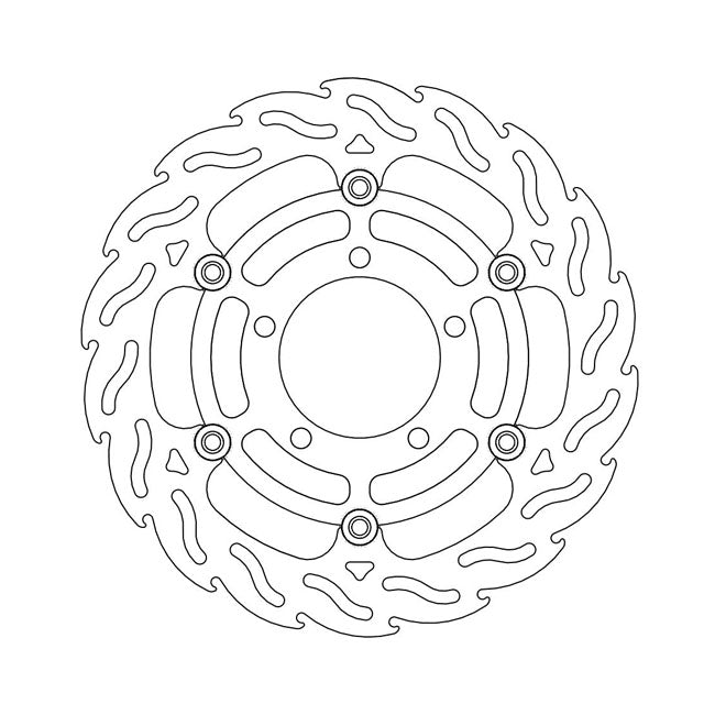 Flame Series Floating Brake Rotor TUV Approved For Front Right: Kawasaki: 03-04 ZX-6R Ninja 636 Non-ABS