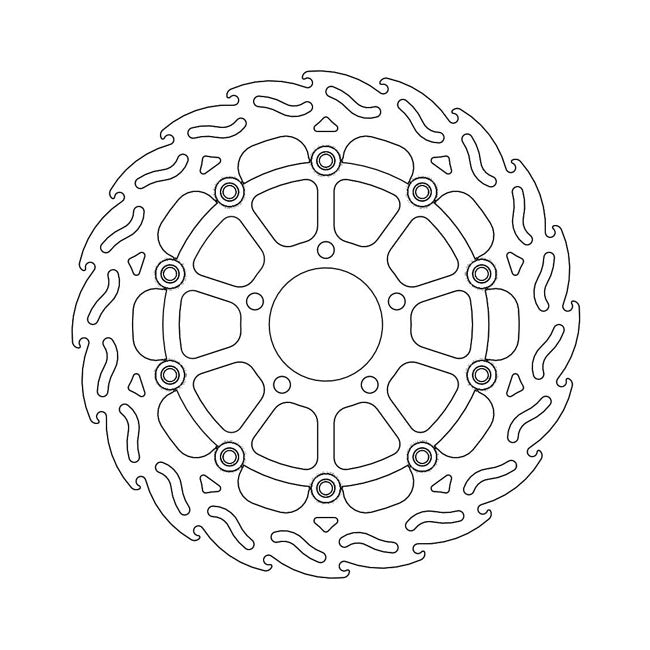 Flame Series Floating Brake Rotor TUV Approved For Front Right: Kawasaki: 04-07 KLV 1000