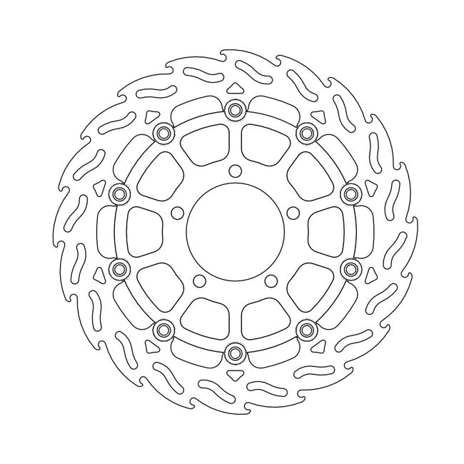 Flame Series Floating Brake Rotor TUV Approved For Front Right: Kawasaki: 06-17 ER-6F 650 ABS