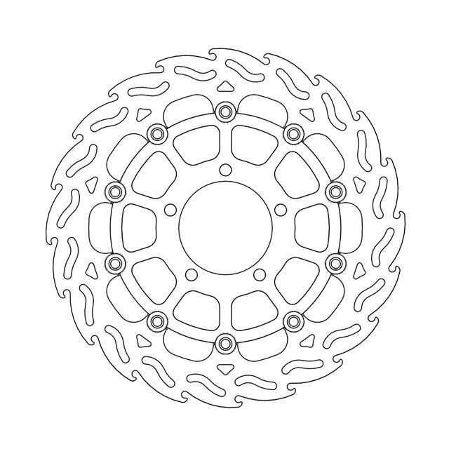 Flame Series Floating Brake Rotor TUV Approved For Front Right: Kawasaki: 08-22 GTR 1400 Concours ABS