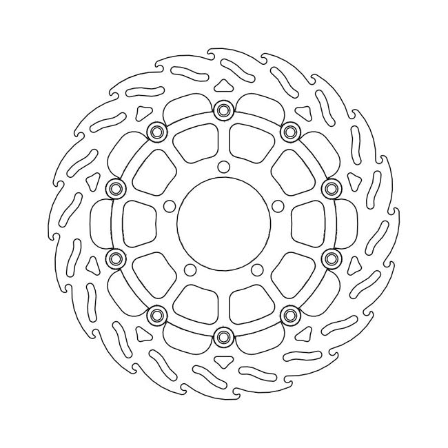 Flame Series Floating Brake Rotor TUV Approved For Front Right: Triumph: 18-21 Bonneville 1200 Bobber Black