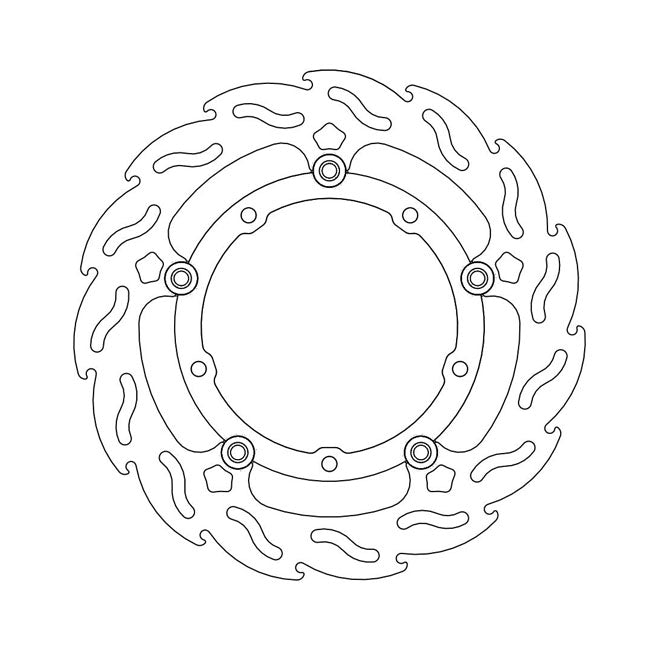 Flame Series Floating Brake Rotor TUV Approved For Front Right: Yamaha: 15-17 MT-07 700 Moto Cage