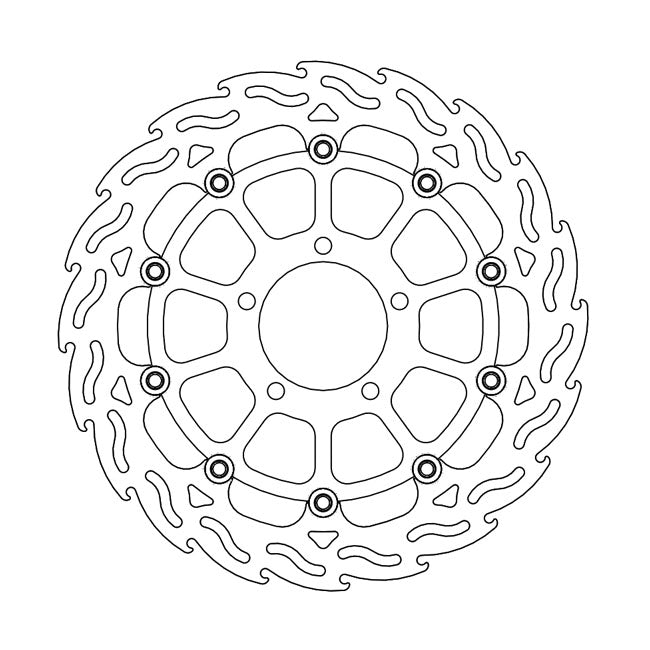 Flame Series Floating Brake Rotor TUV Approved For Front Right: Kawasaki: 16-22 ZX-10R Ninja 1000 ABS