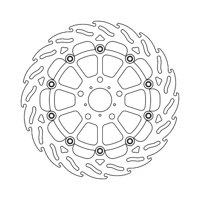 Flame Series Floating Brake Rotor TUV Approved For Front Right: Honda: 19-21 CB 500 X