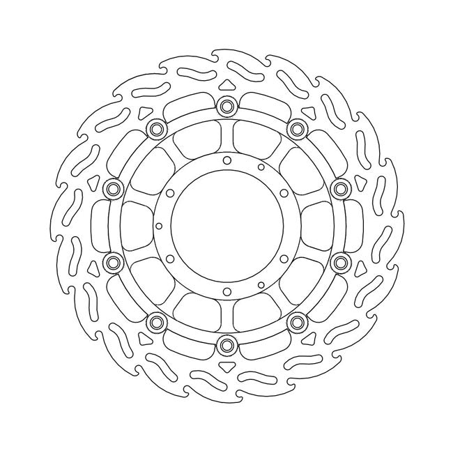 Flame Series Floating Brake Rotor TUV Approved For Front Right: Honda: 02-06 CB 900 Hornet