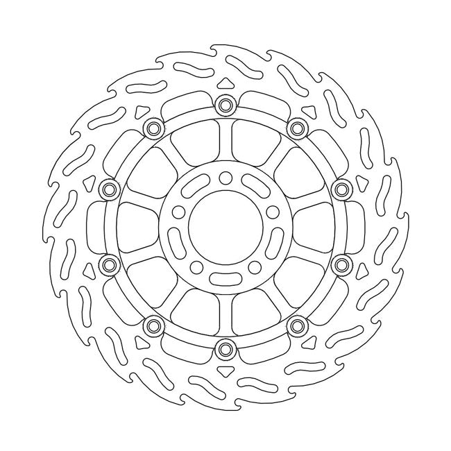 Flame Series Floating Brake Rotor TUV Approved For Front Right: Kawasaki: 95-98 GPZ 1100 Non-ABS